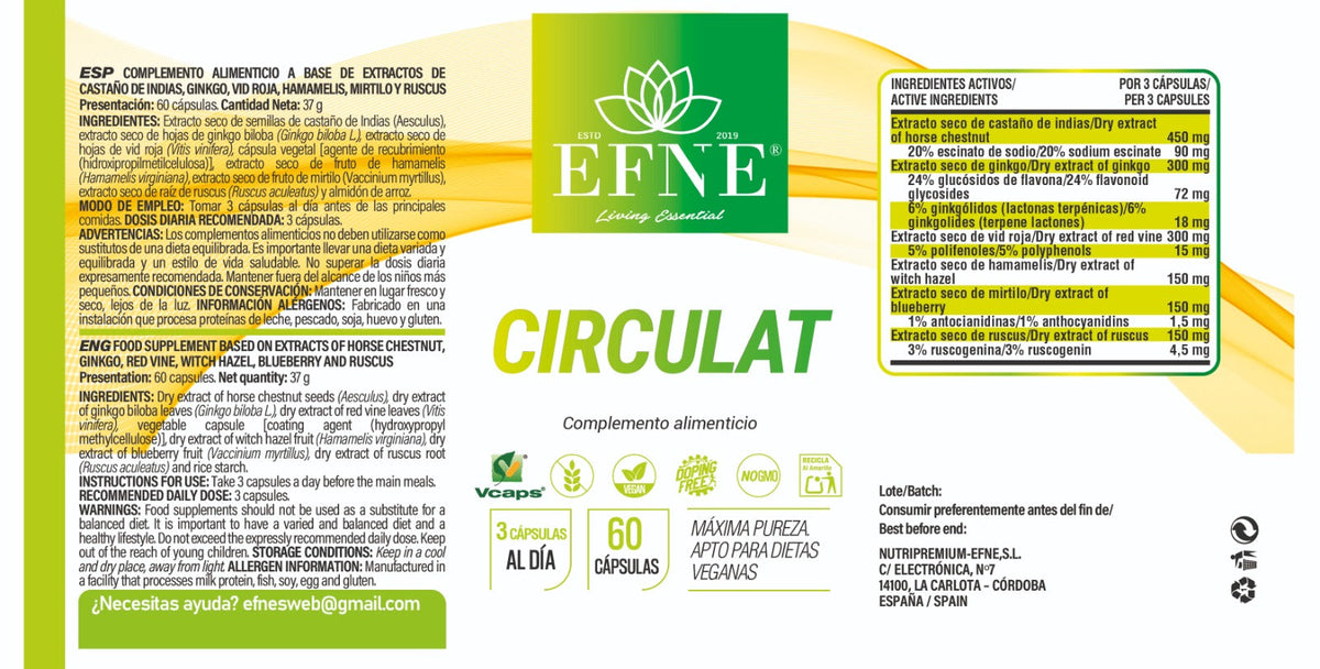 CIRCULAT EFNE — 60 cápsulas Bienestar circulatorio