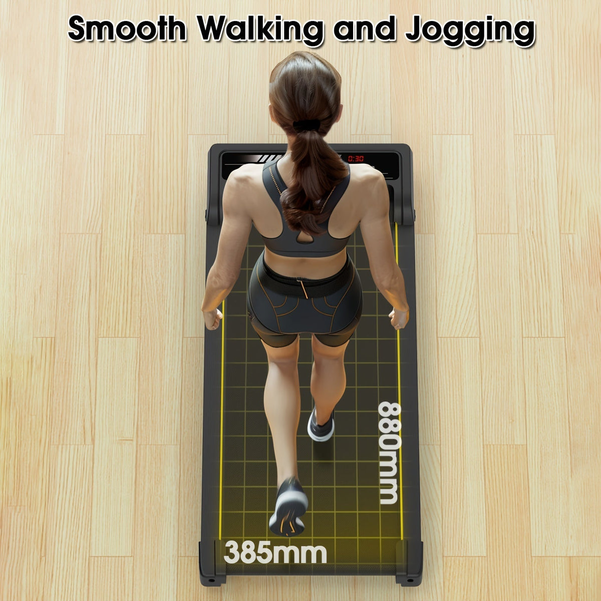 Cinta de Caminar bajo Escritorio para Oficina y Gym en Casa – 1-8 km/h, 120kg, Pantalla LED, Negro