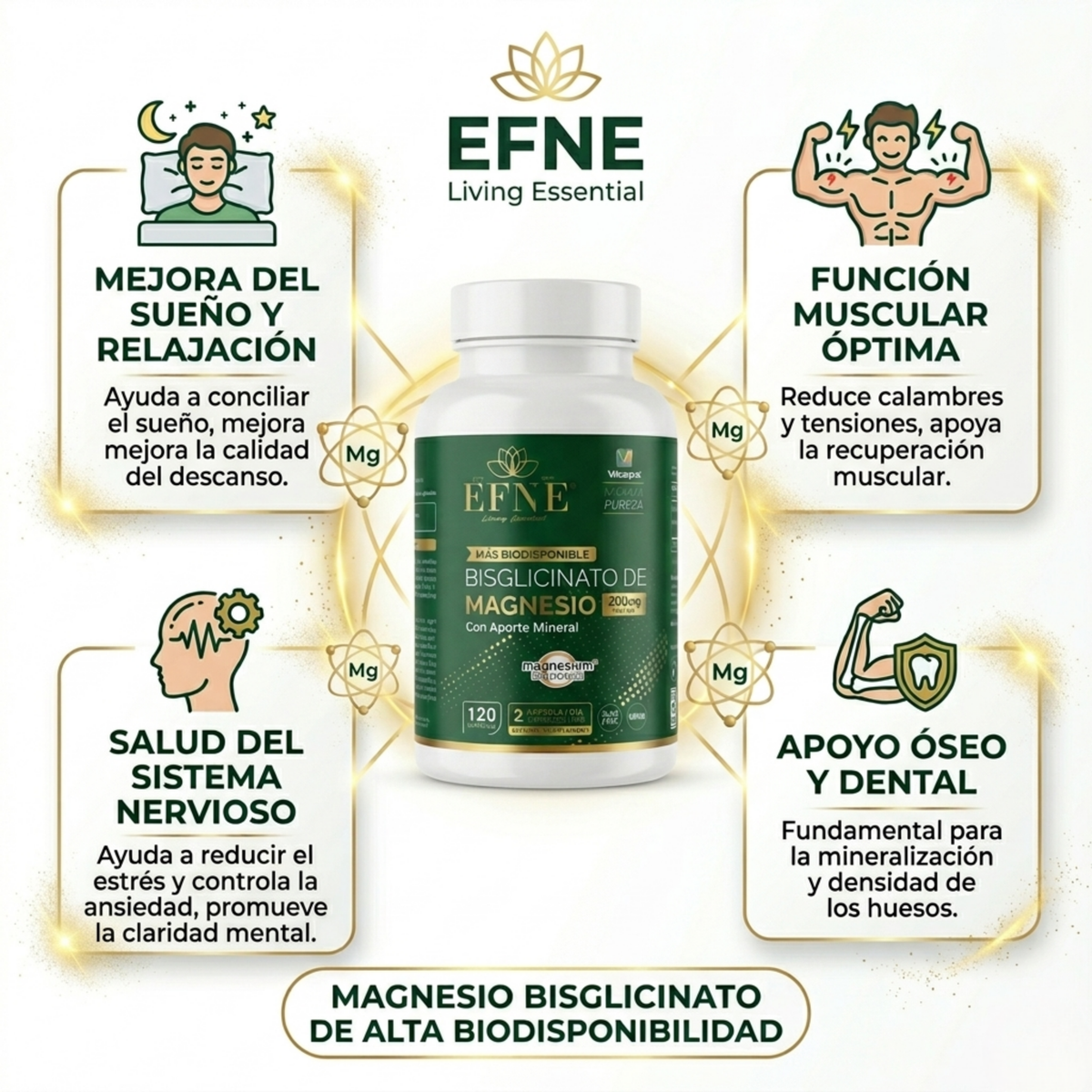Magnesio Bisglicinato EFNE – Sueño, Relajación y Energía Natural