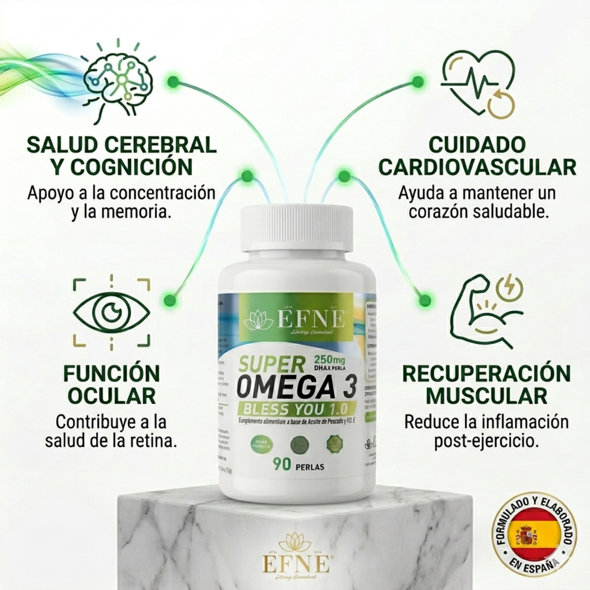 Super Omega 3 EFNE – Alta pureza con Vitamina E 90 Caps