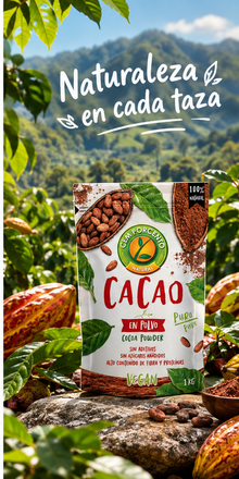 Cacao Puro en Polvo 100% Natural 1Kg - Cem Porcento