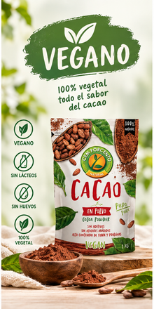 Cacao Puro en Polvo 100% Natural 1Kg - Cem Porcento