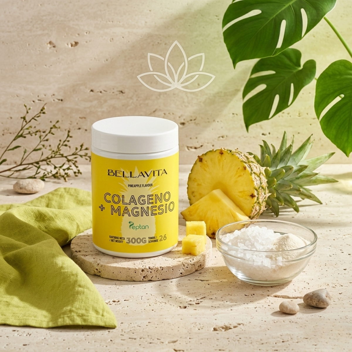 Colágeno + Magnesio EFNE – Peptan® 300g Sabor Piña