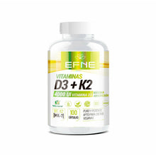 Vitaminas D3 + K2 EFNE | 4000 UI Alta Potencia y Máxima Pureza (100 Cápsulas)