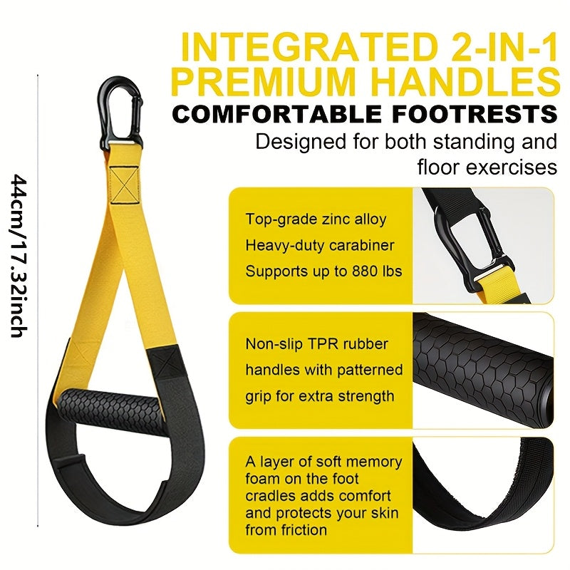 Kit de Entrenamiento por Resistencia Cuerpo Completo – Bandas, Correas TRX, Ancla Puerta y Bolsa, Nylon
