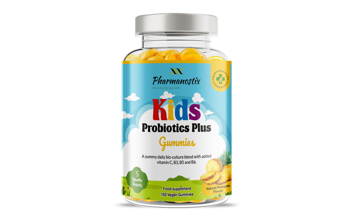 Gomitas veganas de probióticos para niños Plus - 150 unidades, sabor piña natural