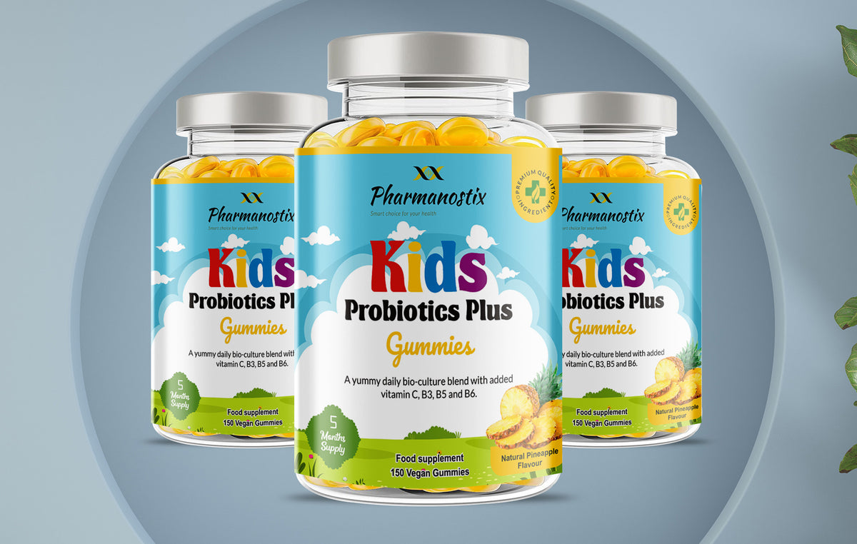 Gomitas veganas de probióticos para niños Plus - 150 unidades, sabor piña natural