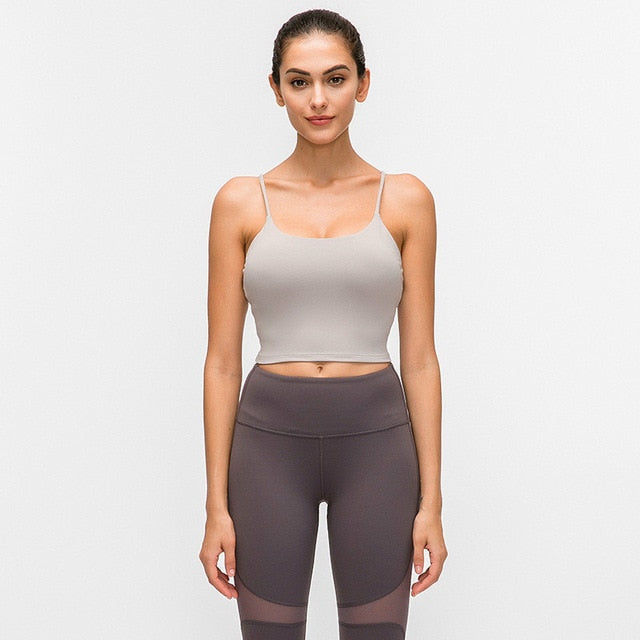Top Deportivo con Aros Extraíbles para Mujer – Secado Rápido, Nailon, Yoga y Running