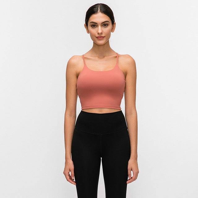 Top Deportivo con Aros Extraíbles para Mujer – Secado Rápido, Nailon, Yoga y Running