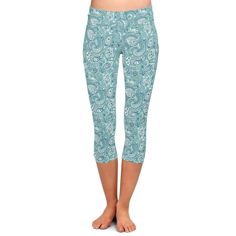 Leggings Capri para Mujer Talla Grande – Cintura Alta, Tejido Milk Silk 220gsm, Hasta la Pantorrilla
