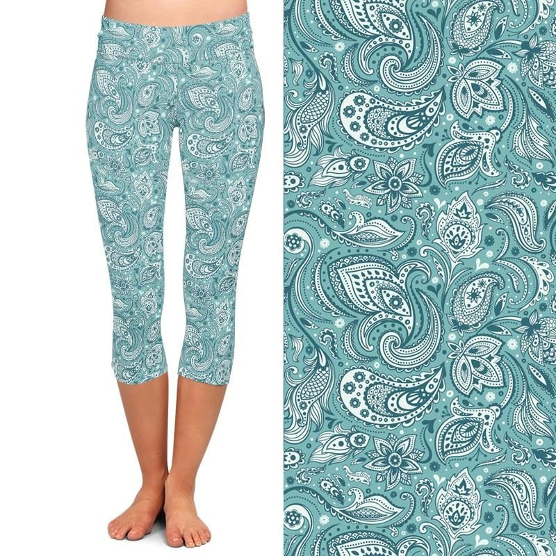 Leggings Capri para Mujer Talla Grande – Cintura Alta, Tejido Milk Silk 220gsm, Hasta la Pantorrilla