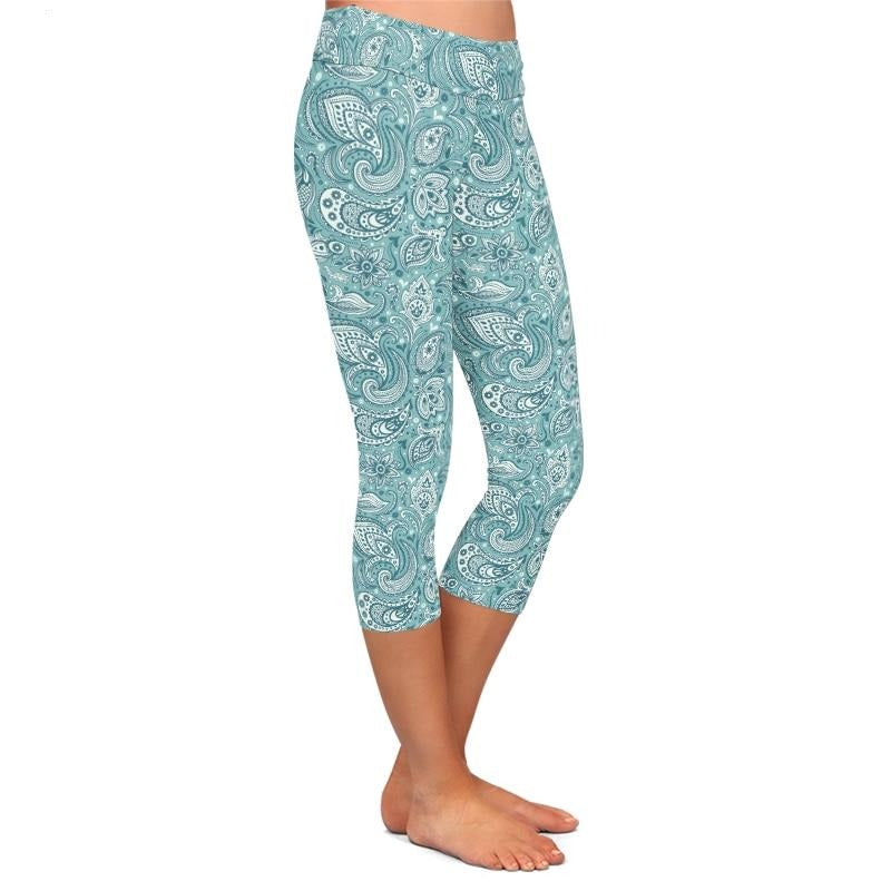 Leggings Capri para Mujer Talla Grande – Cintura Alta, Tejido Milk Silk 220gsm, Hasta la Pantorrilla