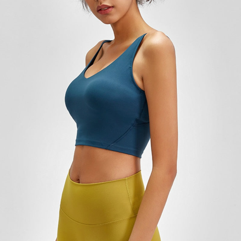 Top Deportivo SHINBENE para Mujer – Sujetador Yoga Naked-Feel, Acolchado, Running y Fitness