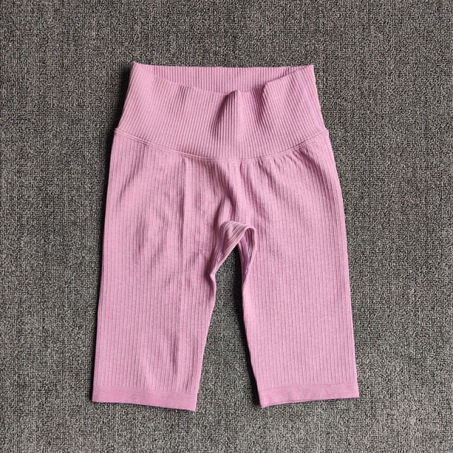 Shorts de Yoga Seamless Cintura Alta para Mujer – Push Up, Running y Gym
